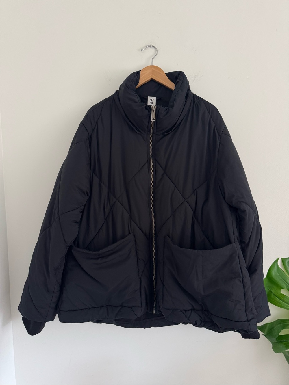 Free People Black Quilted Puffer Jacket